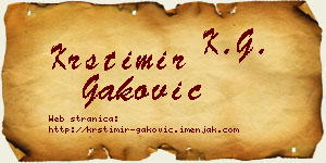 Krstimir Gaković vizit kartica
